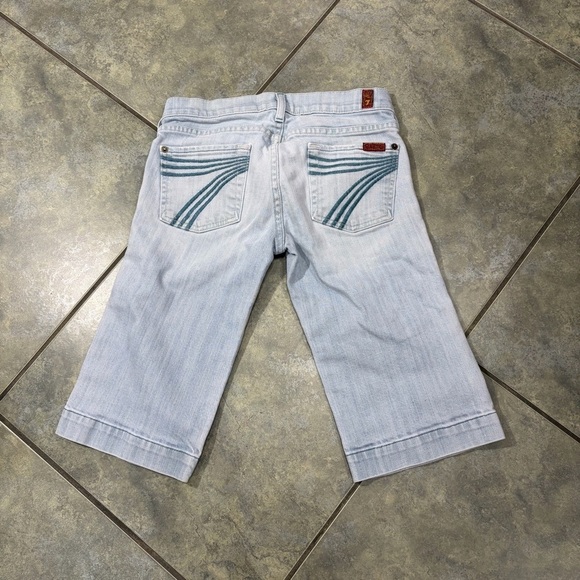 7 For All Mankind Pants - 7 For All Mankind Sz 25 Dojo Bermuda Jeans Denim Shorts Light Wash Y2K Preppy